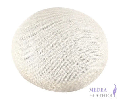 15cm Sinamay Button Fascinator Base White / 1 Piece ready-to-ship