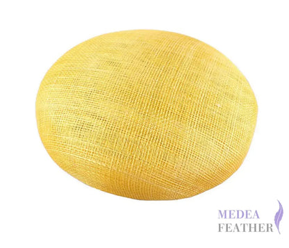 15cm Sinamay Button Fascinator Base Yellow / 1 Piece ready-to-ship