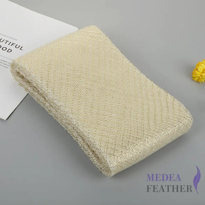 15cm Wide Lurex-thread Plain Woven Crinoline Braid Cream + Gold / 1 meter