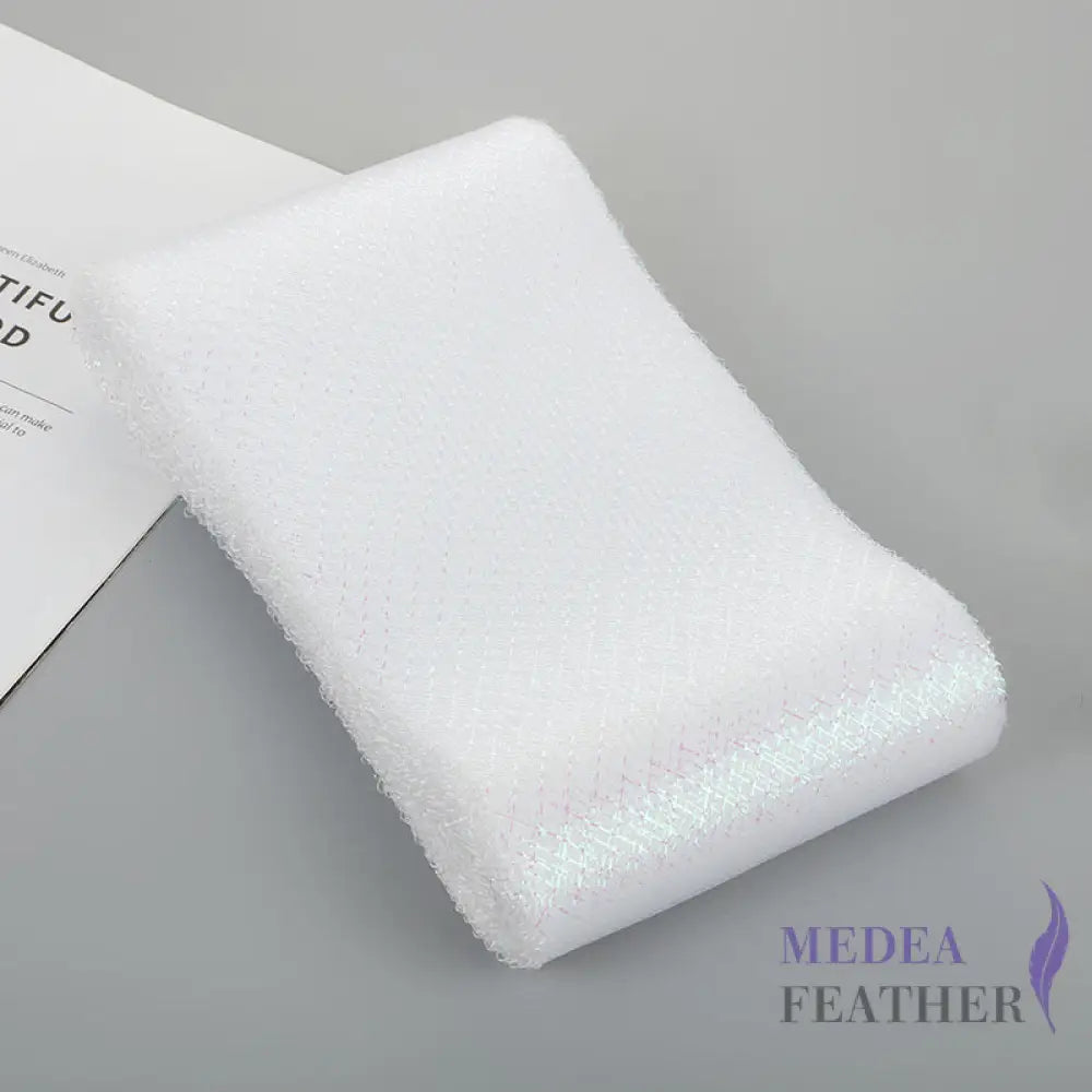 15cm Wide Lurex-thread Plain Woven Crinoline Braid Whte + Silver / 1 meter