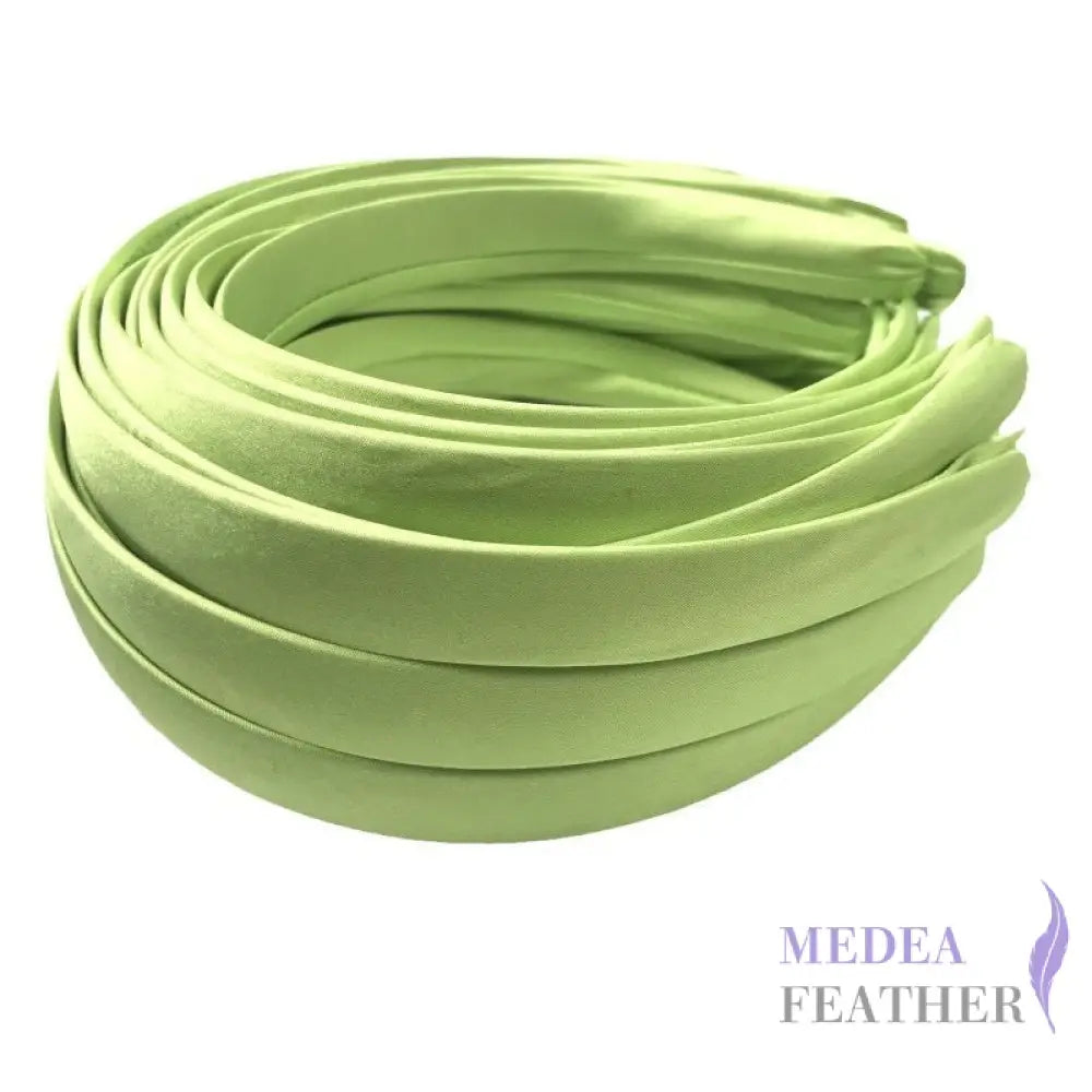 16 colours 20mm Satin Covered Headband Light green / 1 Piece