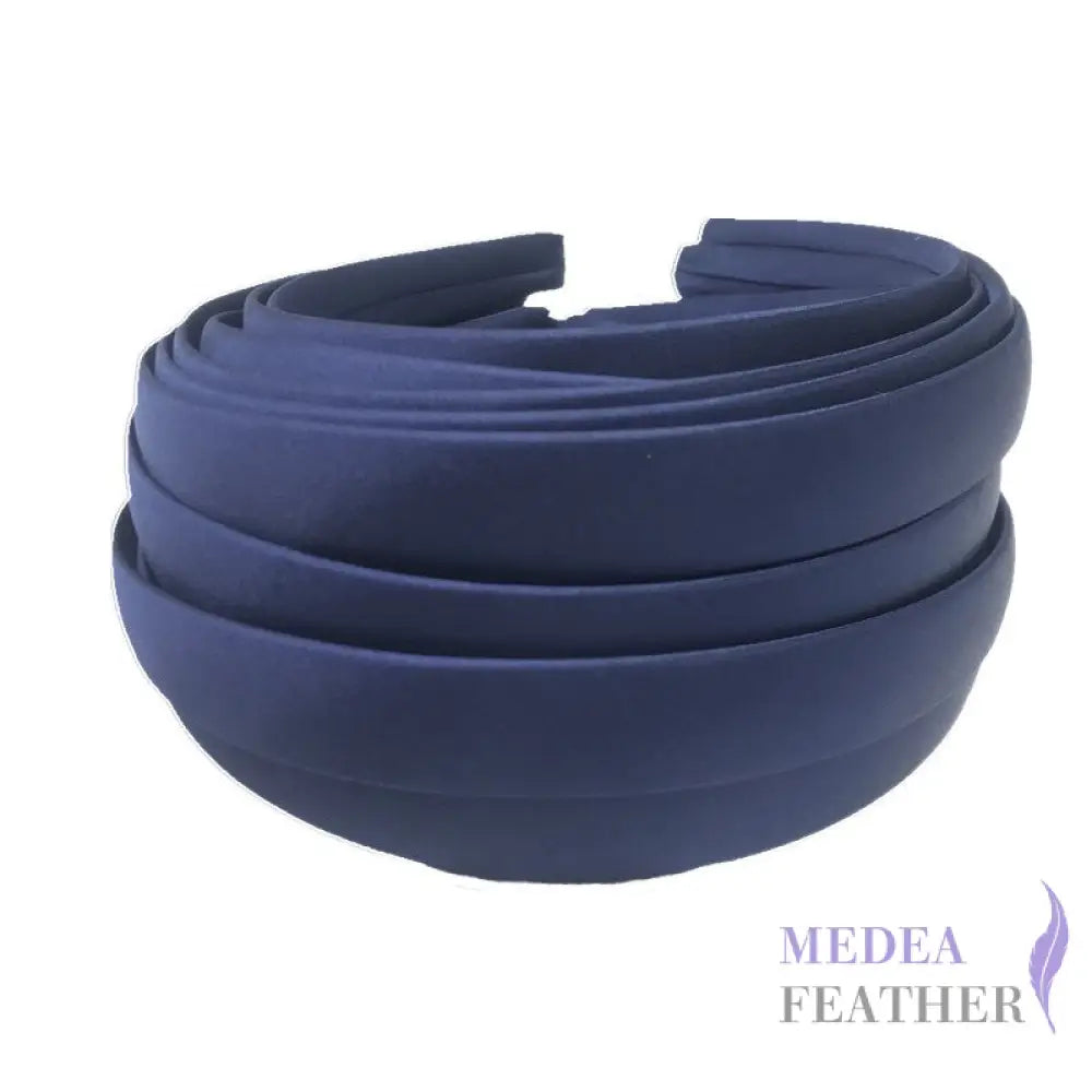 16 colours 20mm Satin Covered Headband Navy / 1 Piece