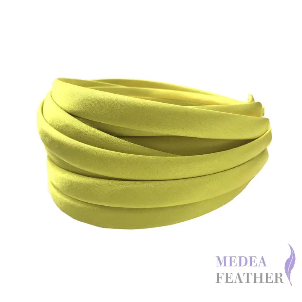 16 colours 20mm Satin Covered Headband Yellow / 1 Piece