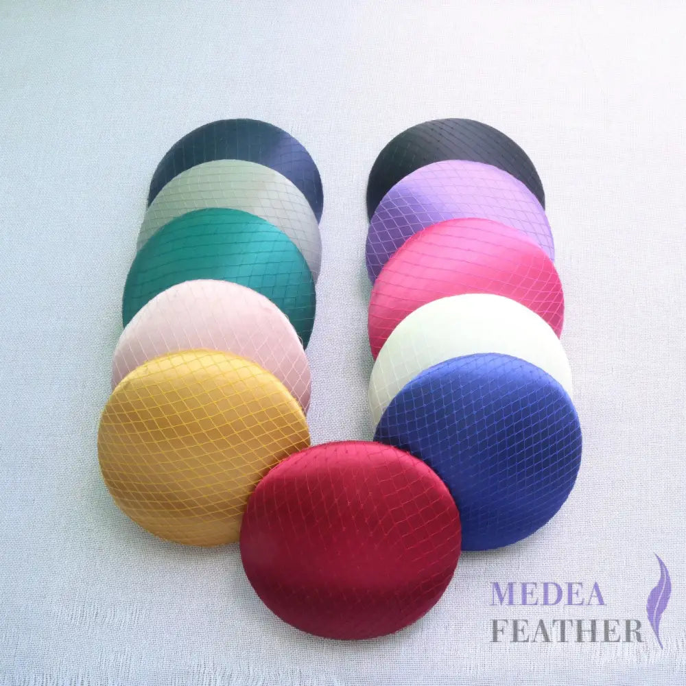 16cm Satin and Veiling Cover Button Base