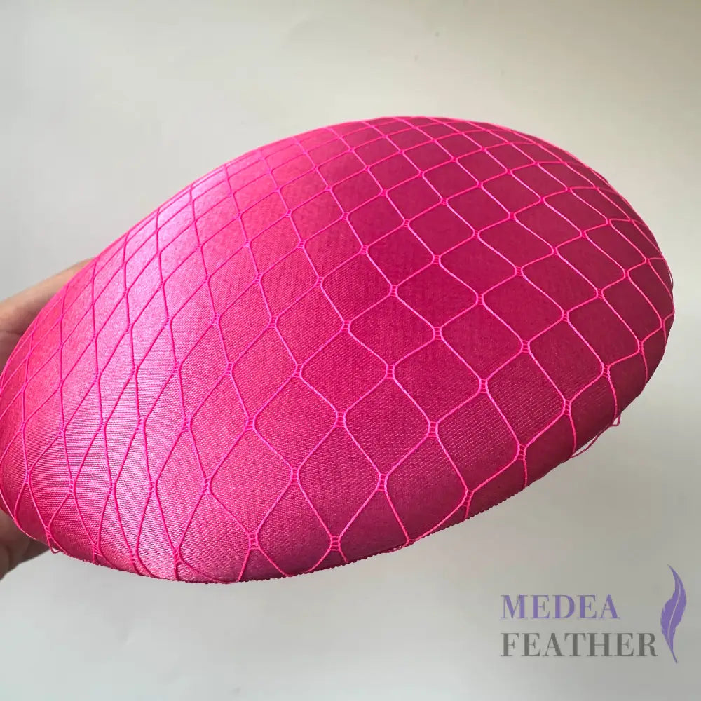 16cm Satin and Veiling Cover Button Base