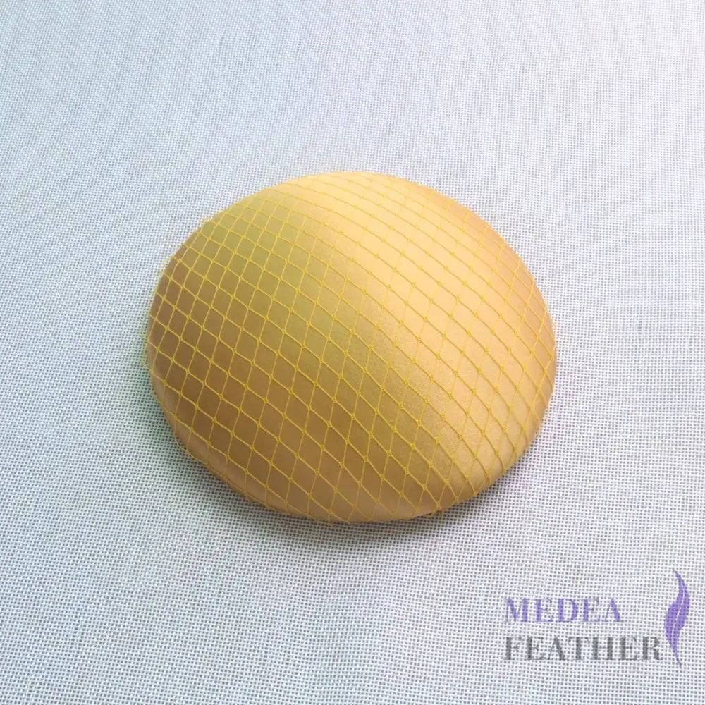 16cm Satin and Veiling Cover Button Base Gold