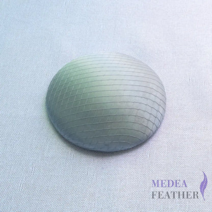 16cm Satin and Veiling Cover Button Base Gray