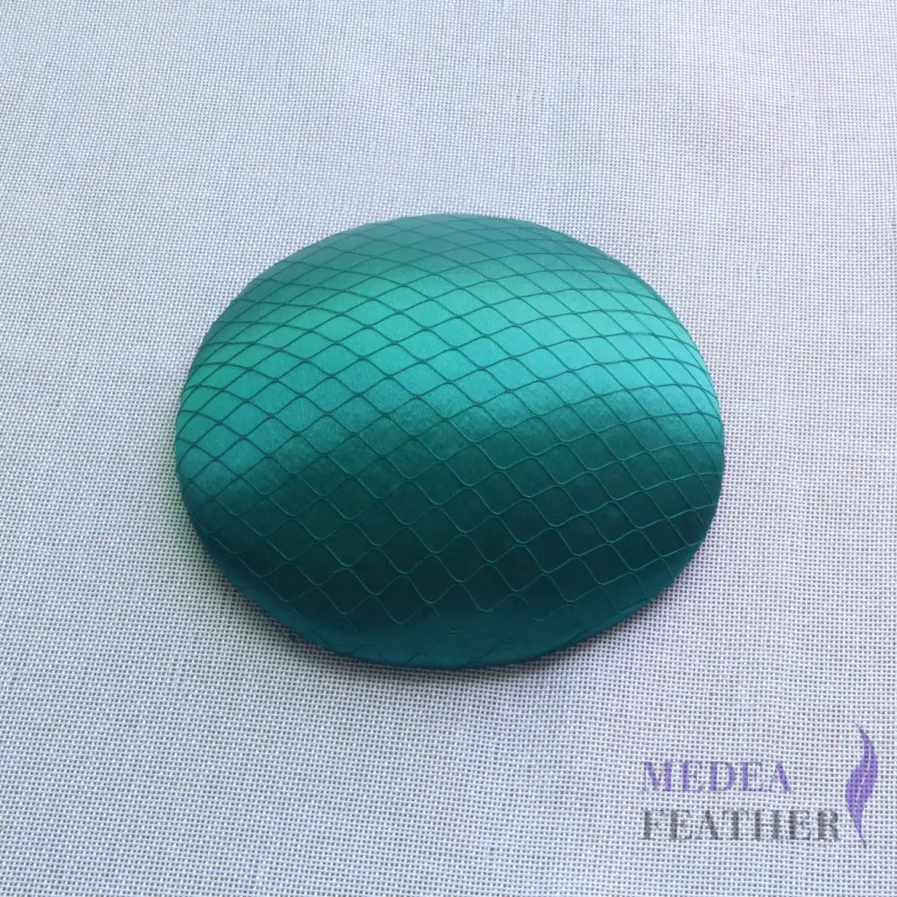 16cm Satin and Veiling Cover Button Base Green