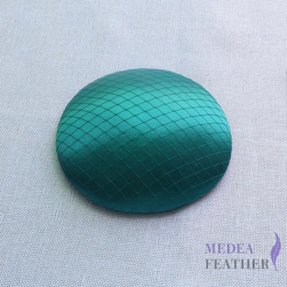 16cm Satin and Veiling Cover Button Base Green