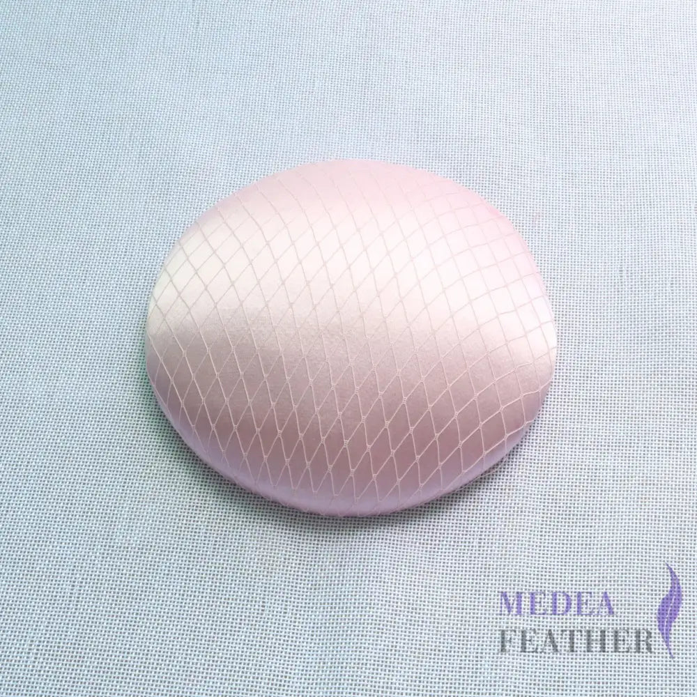 16cm Satin and Veiling Cover Button Base Pink