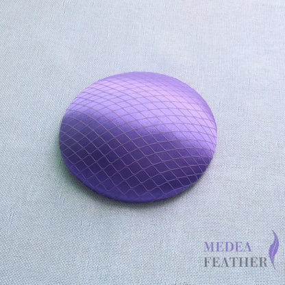 16cm Satin and Veiling Cover Button Base Purple
