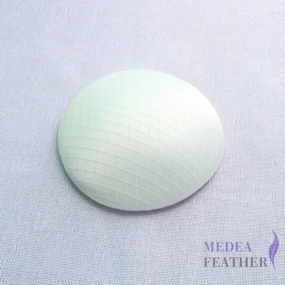 16cm Satin and Veiling Cover Button Base White