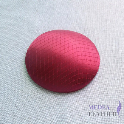 16cm Satin and Veiling Cover Button Base Wine