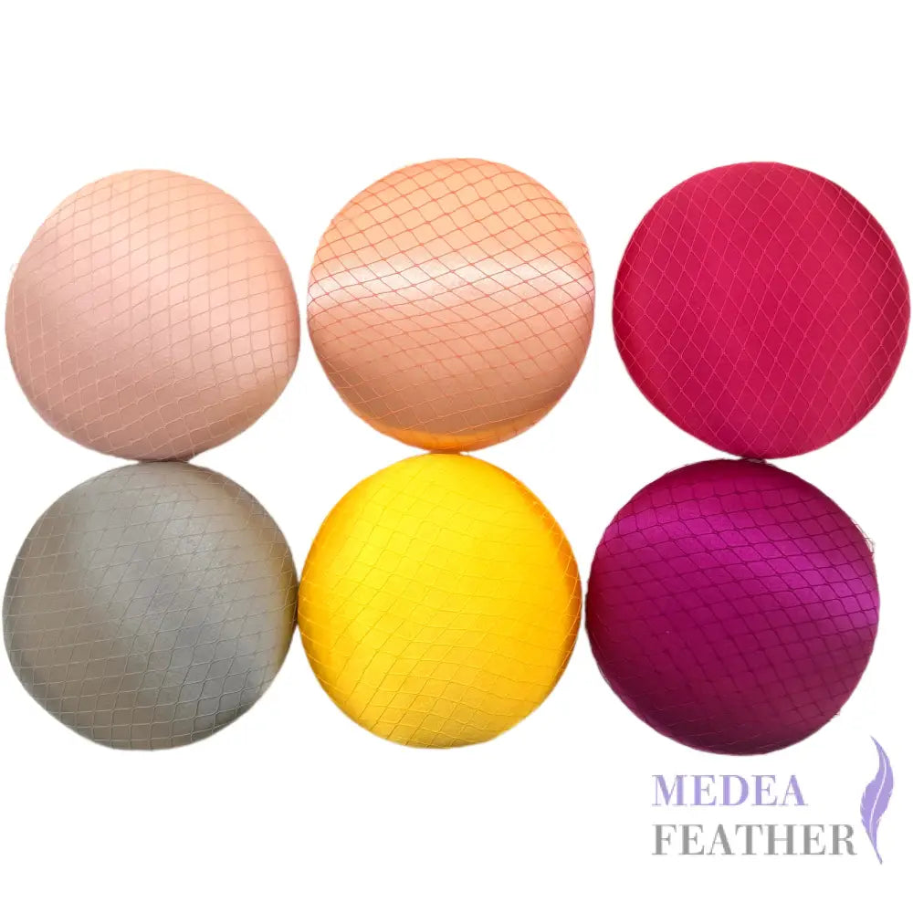 16cm Satin and Veiling Cover Button Hat Base