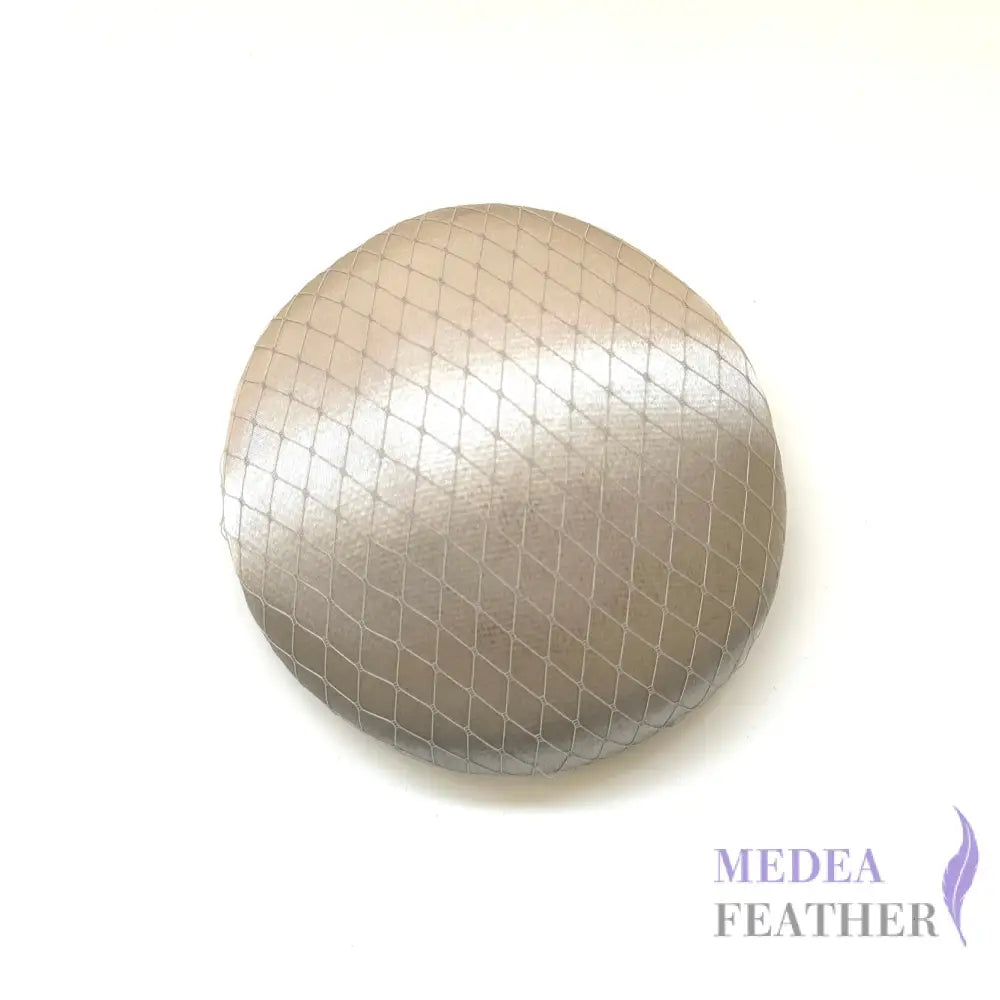 16cm Satin and Veiling Cover Button Hat Base Gray