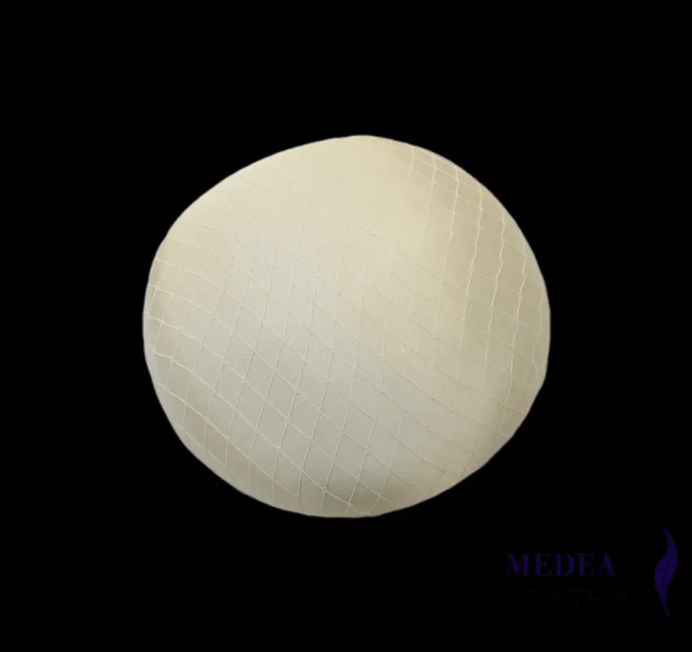 16cm Satin and Veiling Cover Button Hat Base Ivory