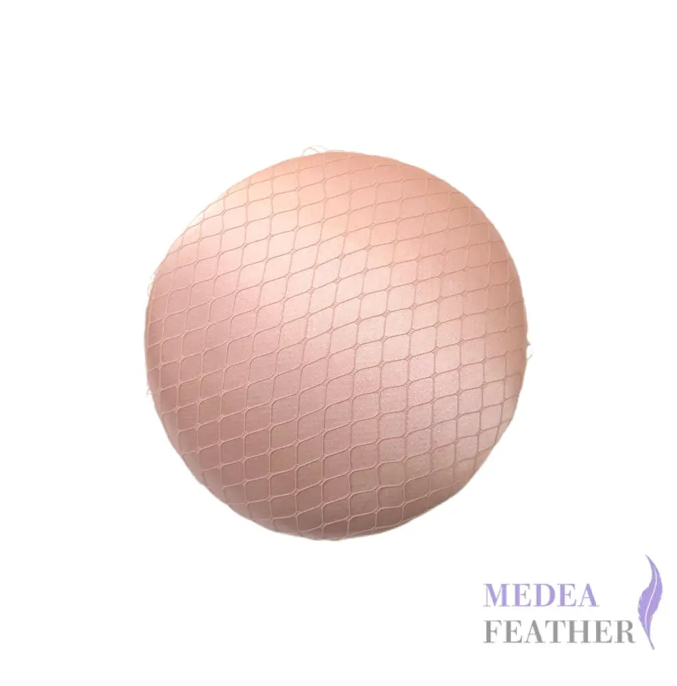16cm Satin and Veiling Cover Button Hat Base Light Pink