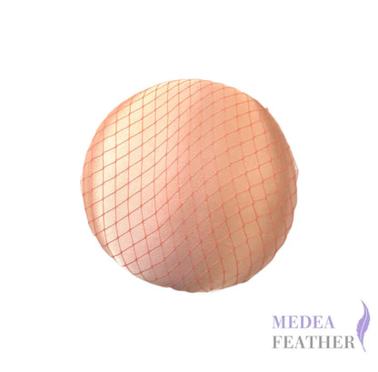 16cm Satin and Veiling Cover Button Hat Base Peach