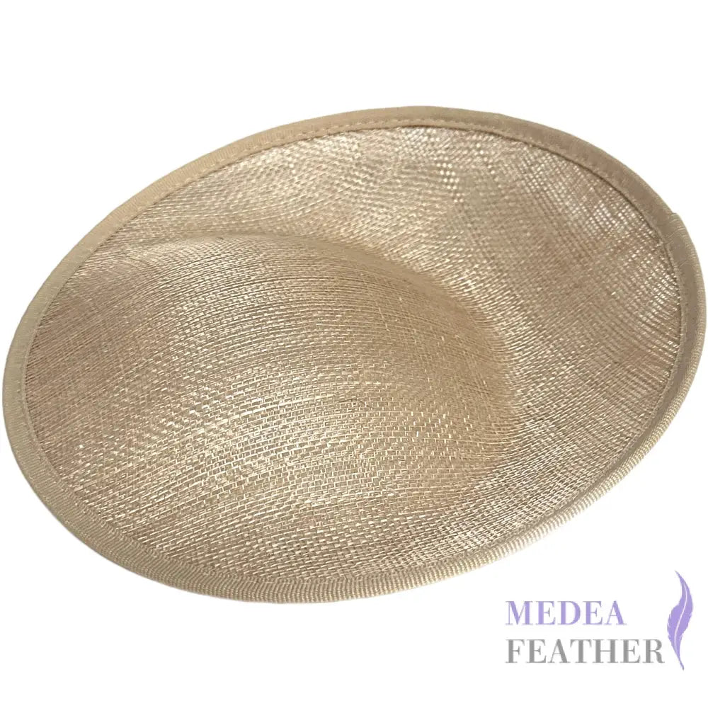 18cm Sloped Sinamay Fascinator Hat Base Champagne