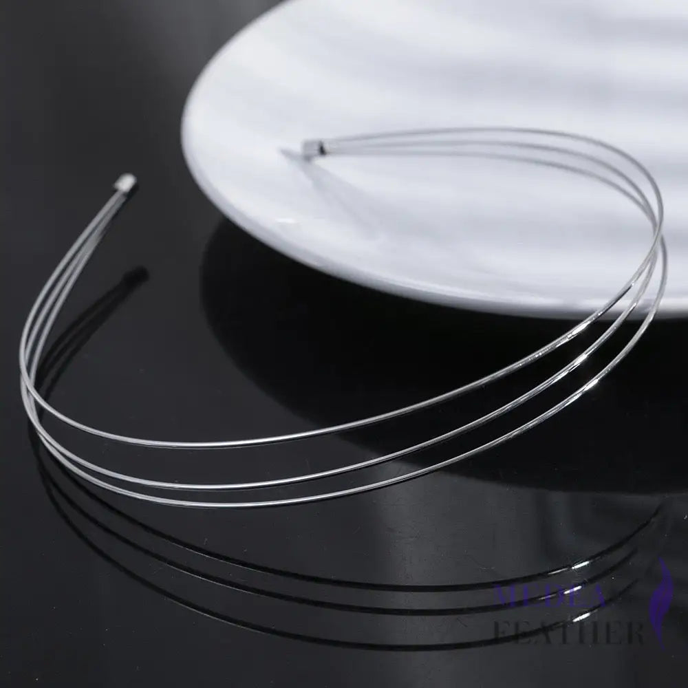 Double/Triple Row Headband Metal 1mm Silver / Triple Row