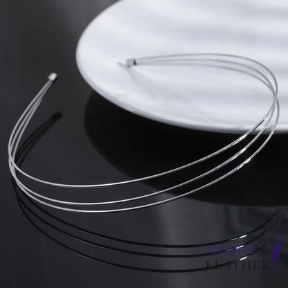 Double/Triple Row Headband Metal 1mm Silver / Triple Row