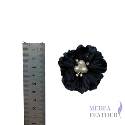 2.36 Inch Rhinestone Pearl Chiffon Flower-Pack of 2