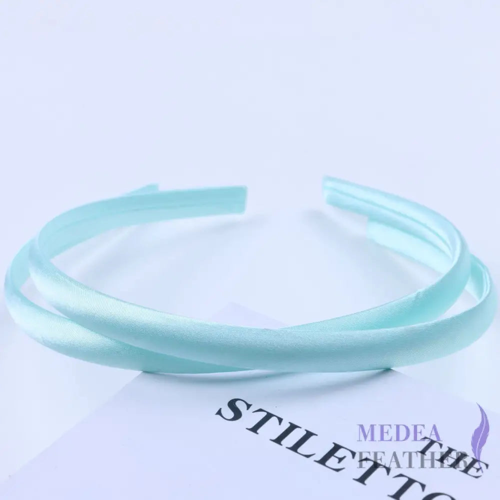 20 colours 10mm Satin Covered Metal Headband Aqua / 1 Piece