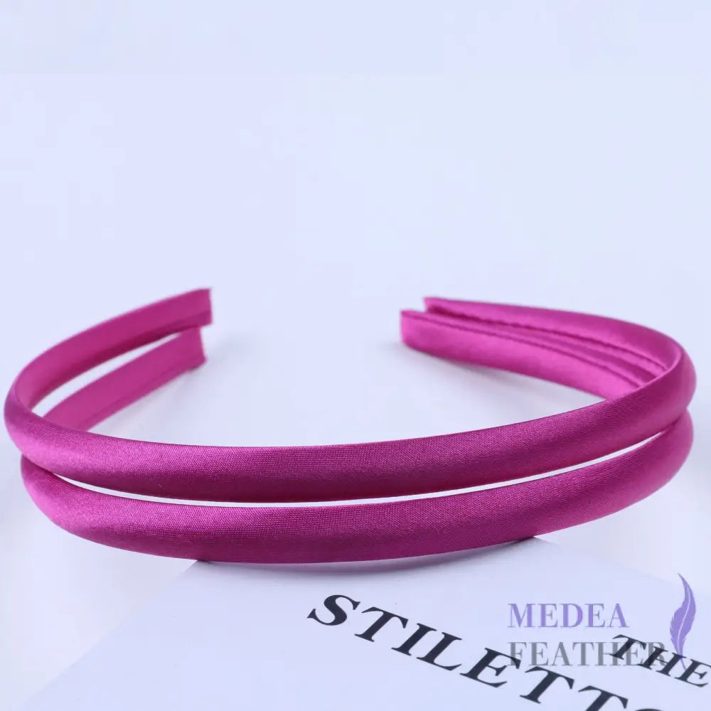 20 colours 10mm Satin Covered Metal Headband Cerise / 1 Piece