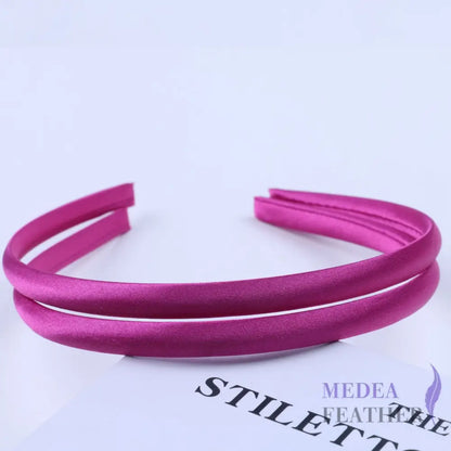 20 colours 10mm Satin Covered Metal Headband Cerise / 1 Piece