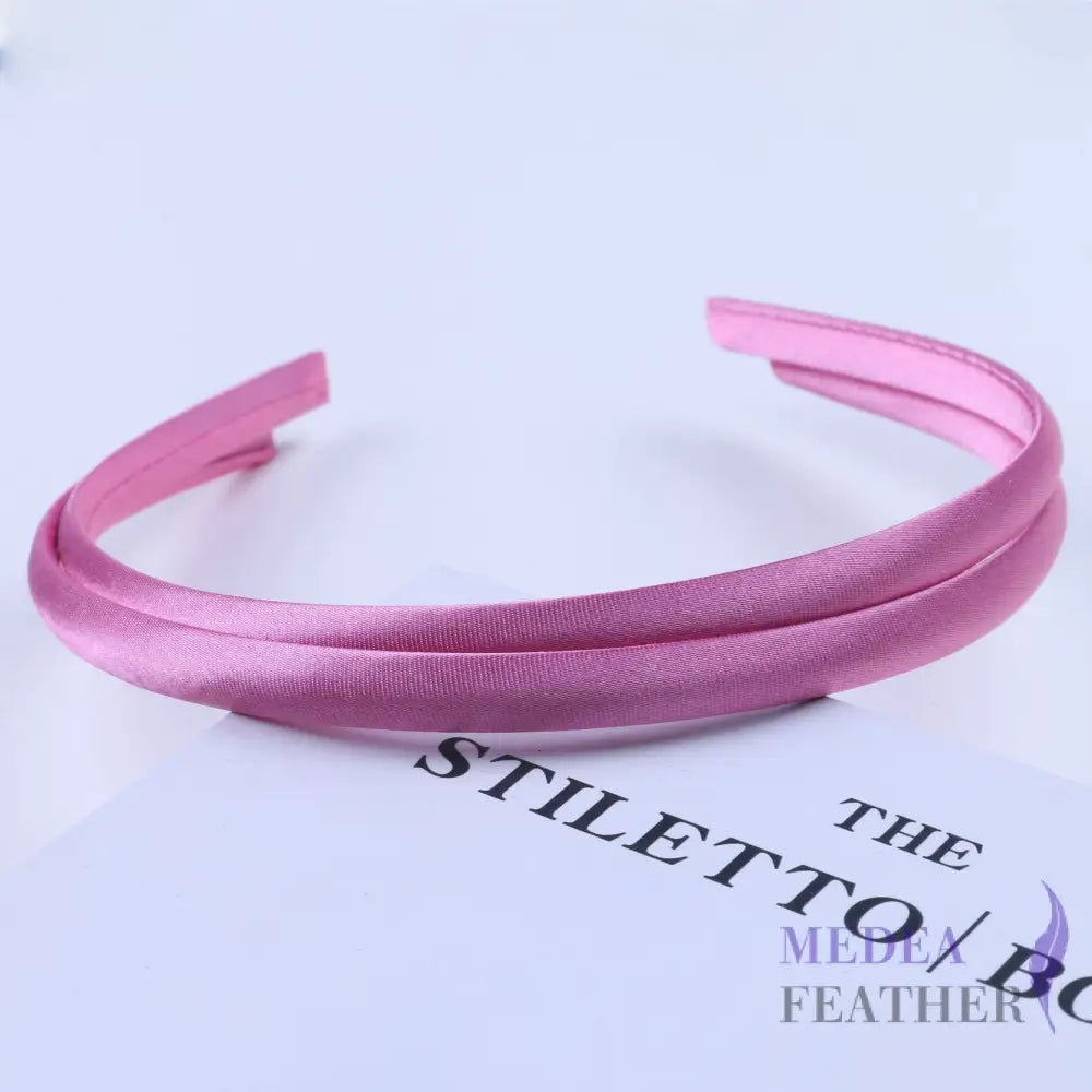 20 colours 10mm Satin Covered Metal Headband Dark Pink / 1 Piece