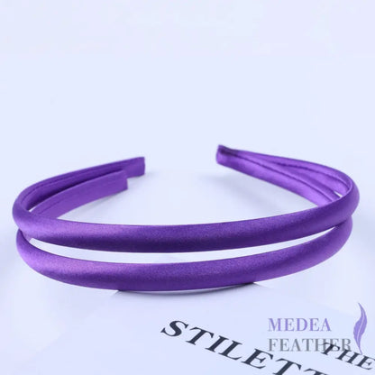 20 colours 10mm Satin Covered Metal Headband Dark Purple / 1 Piece
