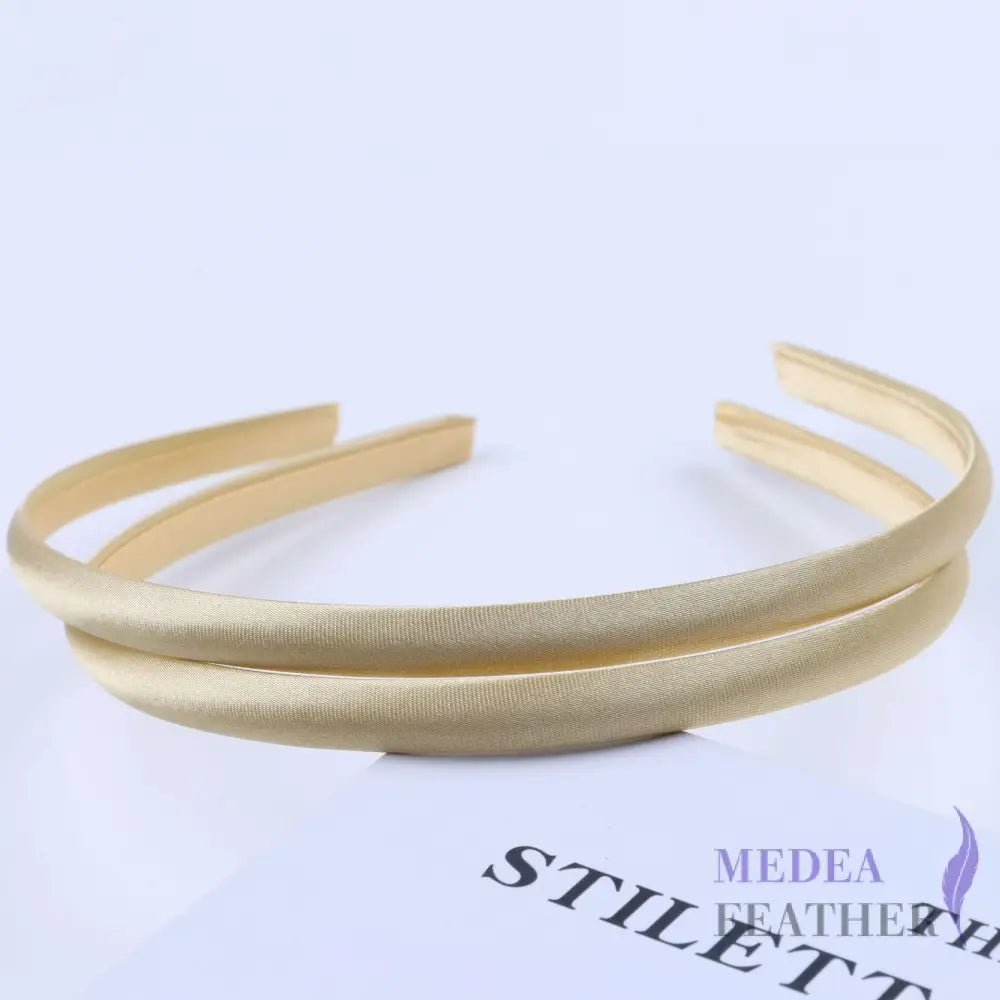 20 colours 10mm Satin Covered Metal Headband Gold / 1 Piece