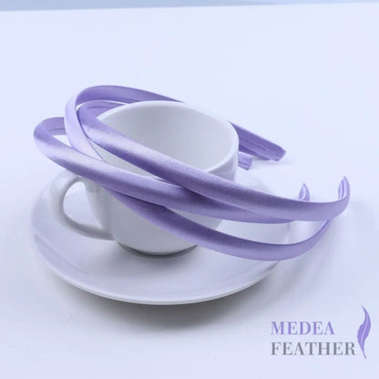 20 colours 10mm Satin Covered Metal Headband Lilac / 1 Piece