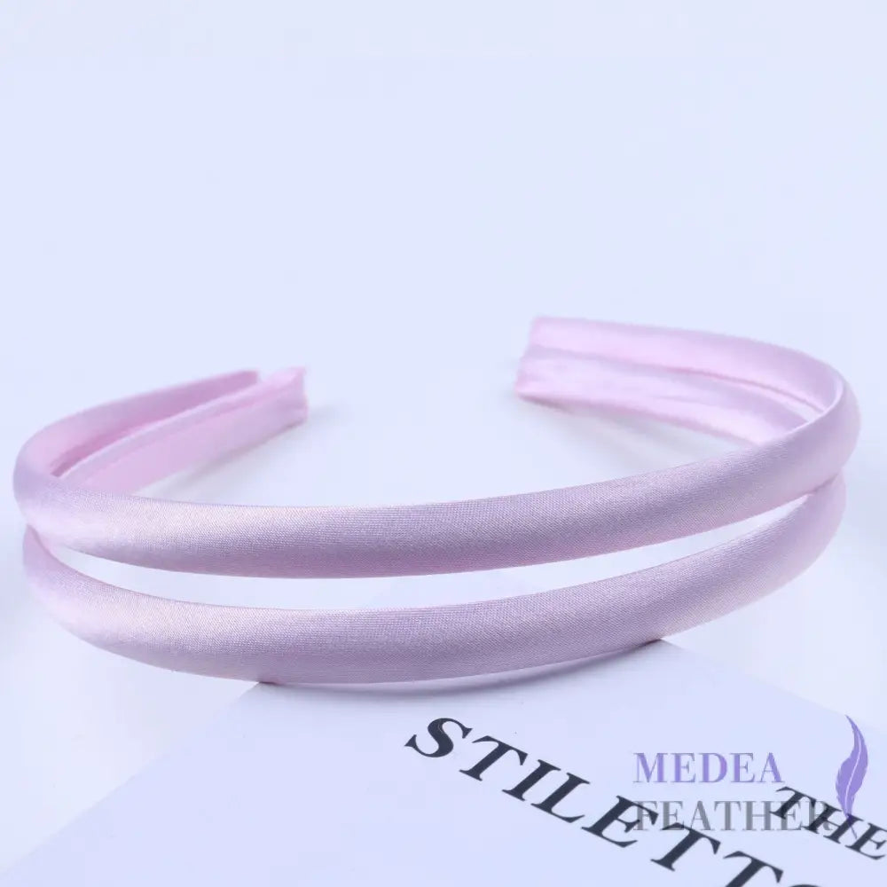 20 colours 10mm Satin Covered Metal Headband Pink / 1 Piece