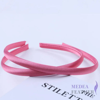 20 colours 10mm Satin Covered Metal Headband Watermelon / 1 Piece