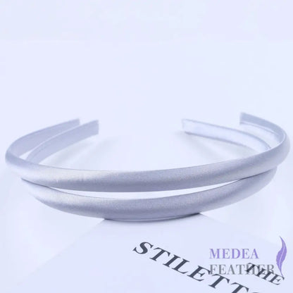 20 colours 10mm Satin Covered Metal Headband White / 1 Piece