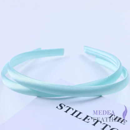 20 colours 10mm Satin Covered Metal Headband Aqua / 1 Piece