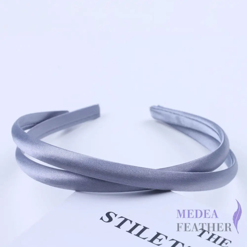 20 colours 10mm Satin Covered Metal Headband Dark Gray / 1 Piece