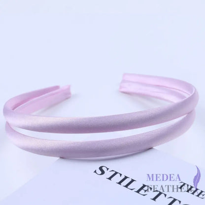 20 colours 10mm Satin Covered Metal Headband Pink / 1 Piece