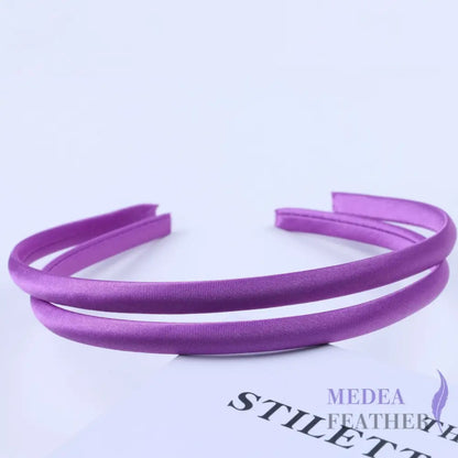 20 colours 10mm Satin Covered Metal Headband Purple / 1 Piece
