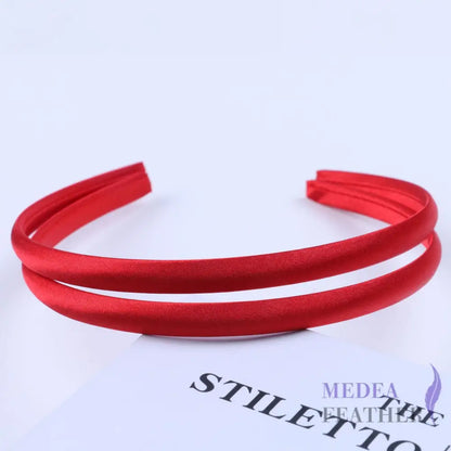 20 colours 10mm Satin Covered Metal Headband Red / 1 Piece