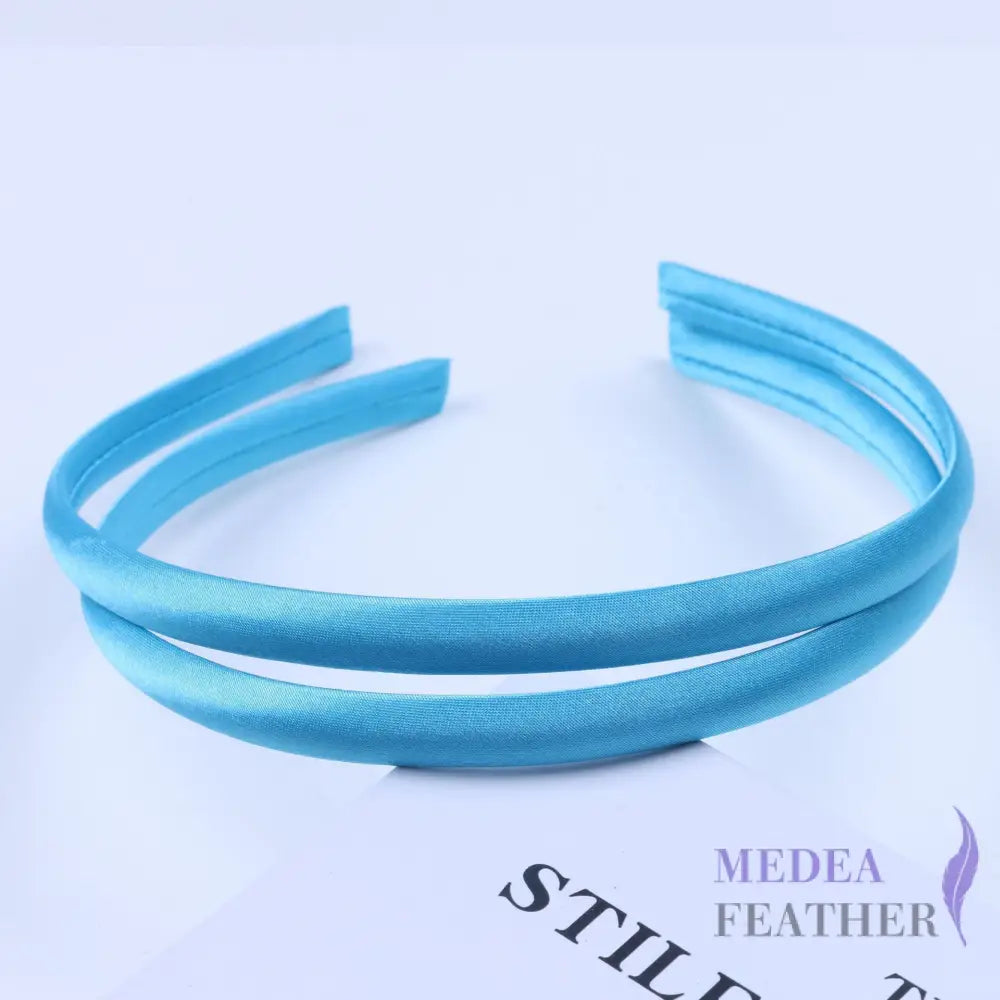 20 colours 10mm Satin Covered Metal Headband Turquoise / 1 Piece