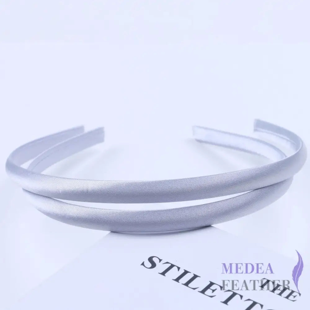 20 colours 10mm Satin Covered Metal Headband White / 1 Piece