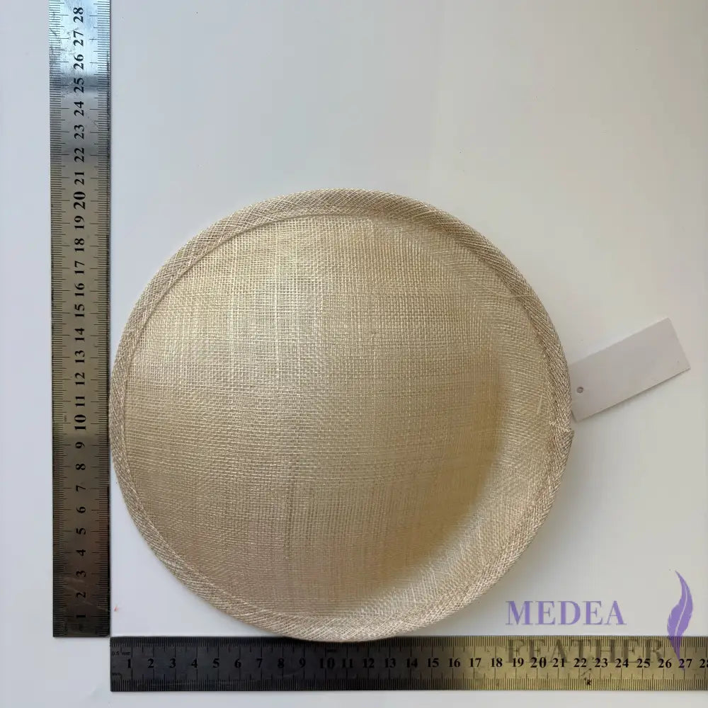 20cm Round Shaped Sinamay Fascinator Hat Base HQ639 - #098 beige