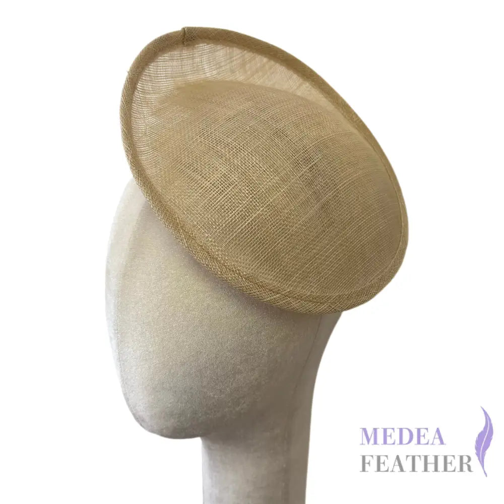 20cm Round Shaped Sinamay Fascinator Hat Base HQ639 - #098 beige