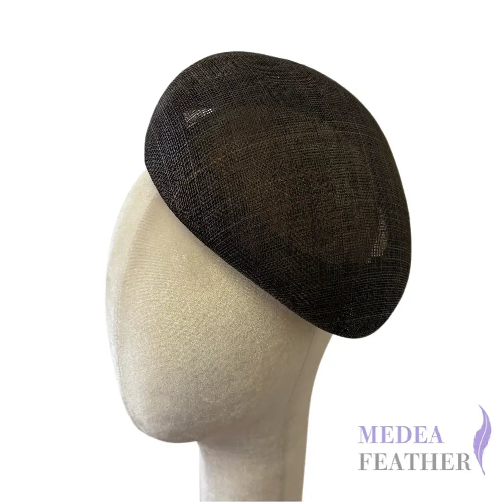 20cm Round Sinamay Hat Base HQ560 - Black Coffee