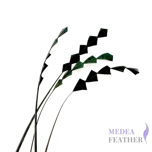 20cm Zig Zag Coque Feathers-Pack of 10 #03 black