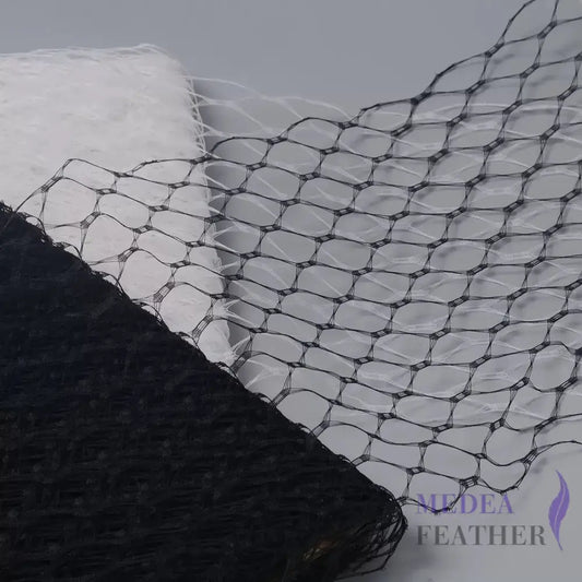 23cm Wide Waffle Veiling Black / 1 meter