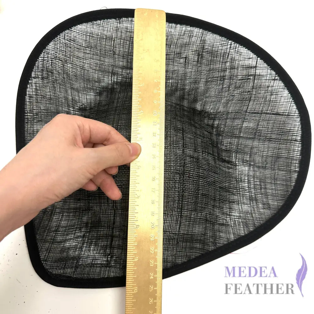 24cm Wide Black Sinamay Hat Base Black