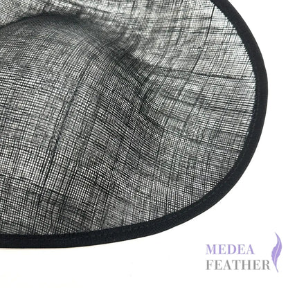 24cm Wide Black Sinamay Hat Base Black